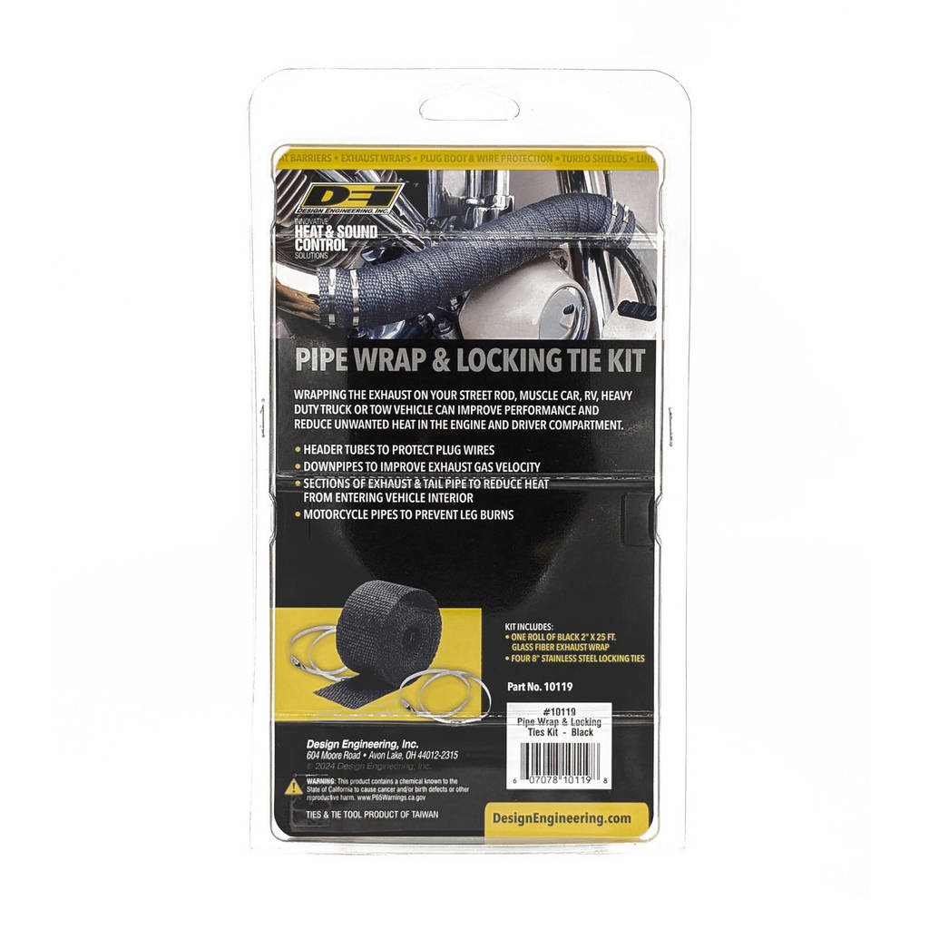 DEI 010119 Exhaust Wrap Kits Kit Pipe Wrap & Locking Tie Black Photo-2