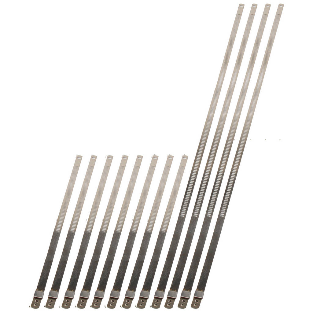 DEI 010216 Stainless Steel Positive Locking Tie Eight 1/4" (7mm) x 9" & Four 7mm x 20" Photo-0