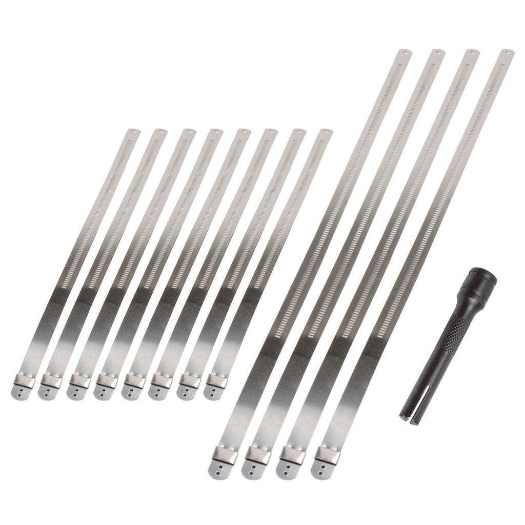 DEI 010219 SS Positive Locking Tie & Tool Kit Eight 8" & Four 14" Locking Ties & Locking Tie Tool Photo-0
