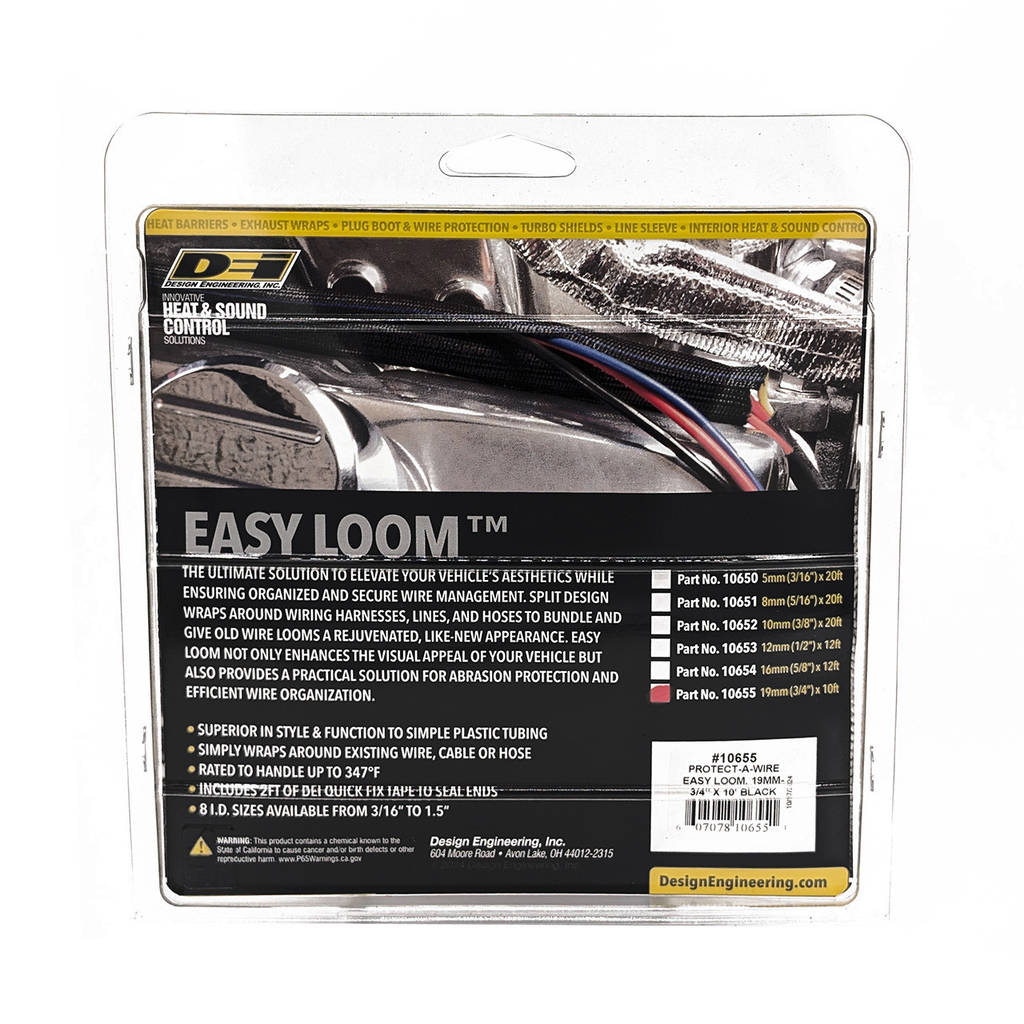 DEI 010655 Split Wire Sleeve Easy Loom 19mm-3/4" x 10' Black Photo-5