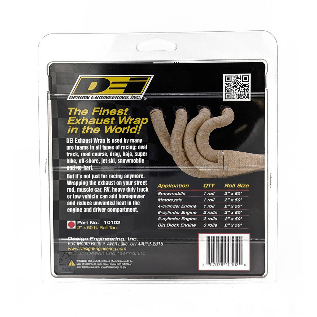 DEI 010102 Exhaust Wrap 2" x 50ft Tan Photo-2