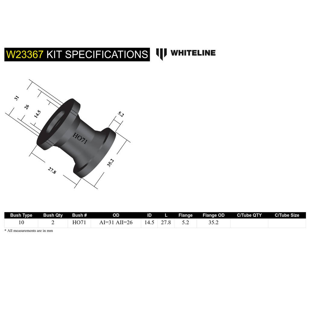 WHITELINE W23367 Rear Anti Roll Bar Link - Upper Bushing Kit for Holden Commodore VN-VS/HSV Photo-4