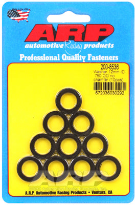 ARP 200-8536 Washer Kit M12 ID .750" OD black oxide washers Photo-0