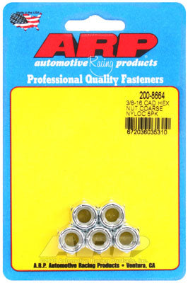 ARP 200-8664 Nut Kit 3/8"-16 cad coarse nyloc hex Photo-0