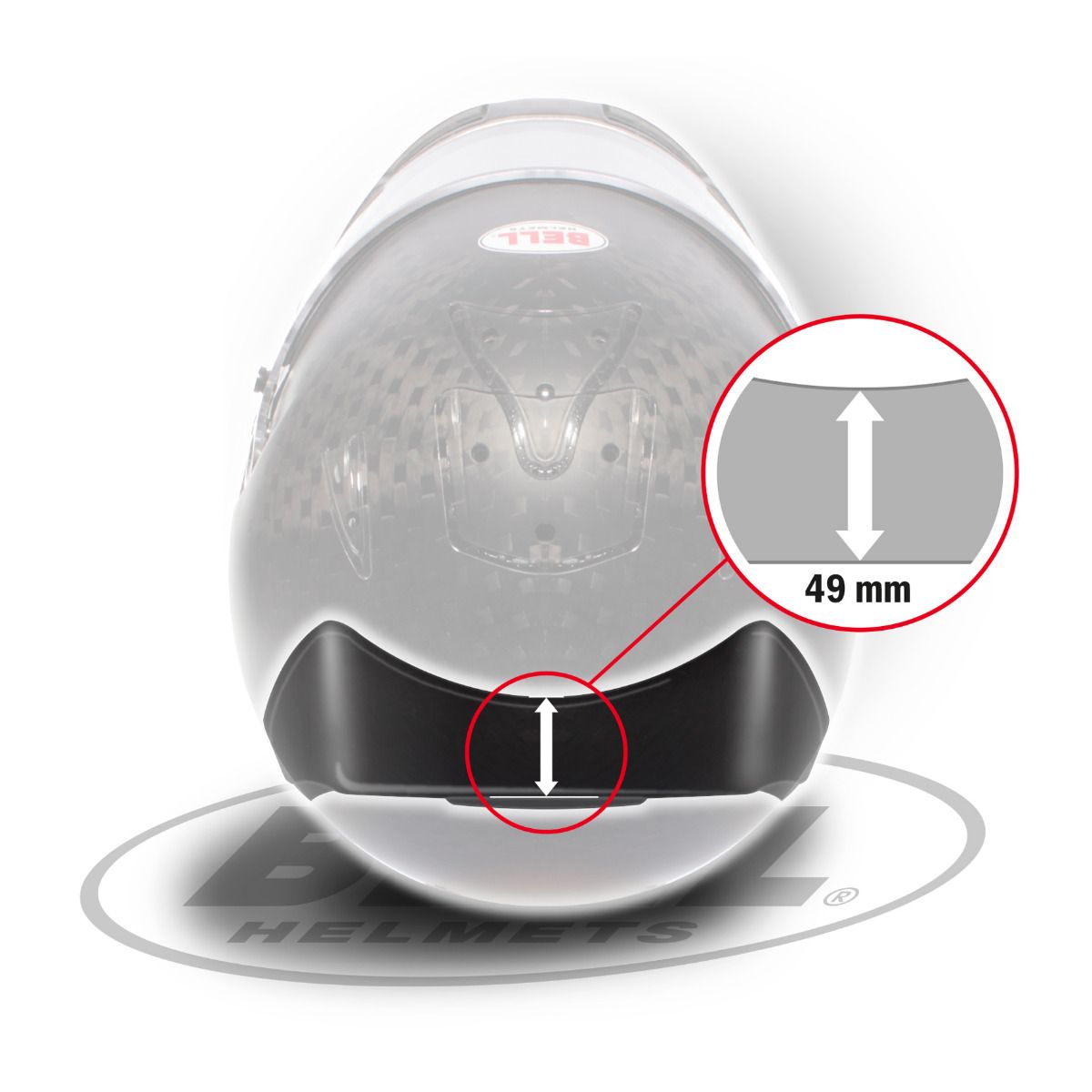 BELL 2050034 Rear spoiler V15 for HP7/RS7/HP5/GT5 helmet, clear, size L (49 mm) Photo-0