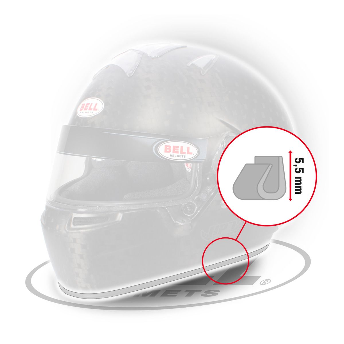 BELL 2090032 Rubber profile kit - trim edge advanced, 5.5mm, 1m length, grey Photo-0