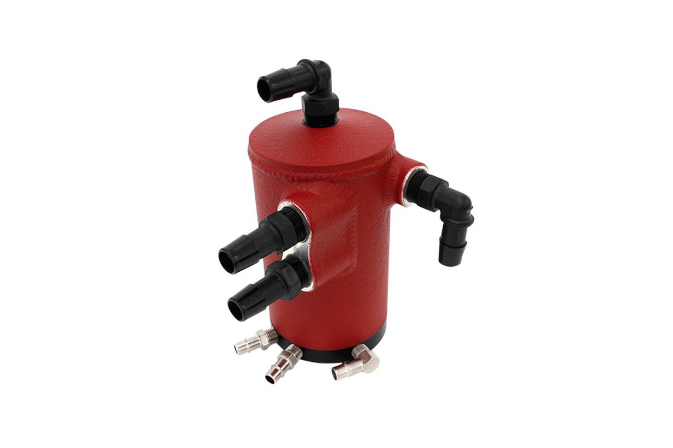 PERRIN PSP-ENG-607RD Air Oil Separator Kit for WRX/STI w/FMIC's Red Wrinkle Finish Photo-0