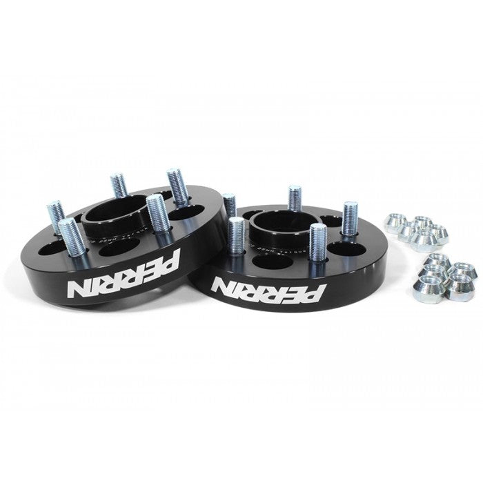PERRIN PSP-WHL-026BK Wheel Spacers 25mm DRM Style for 02-14 WRX or 5-100, 56mm Hub Black Anodized Photo-0
