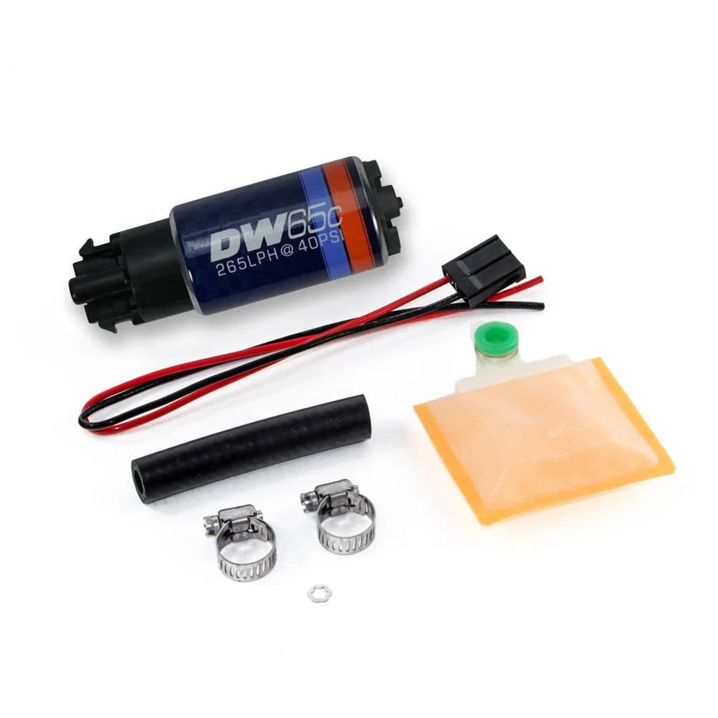 DEATSCHWERKS 9-652-1000 DW65C series, 265lph compact fuel pump w/mounting clips w/UNIVERSAL Instal Photo-0