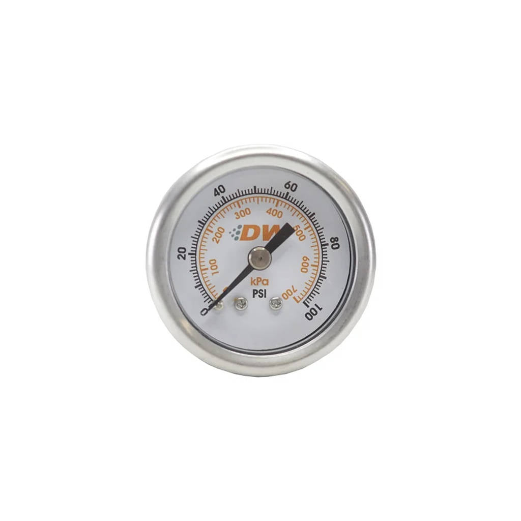 DEATSCHWERKS 6-01-G Mechanical fuel pressure gauge. 1/8 NPT. 0-100 psi. 1.5" diameter. White face Photo-0