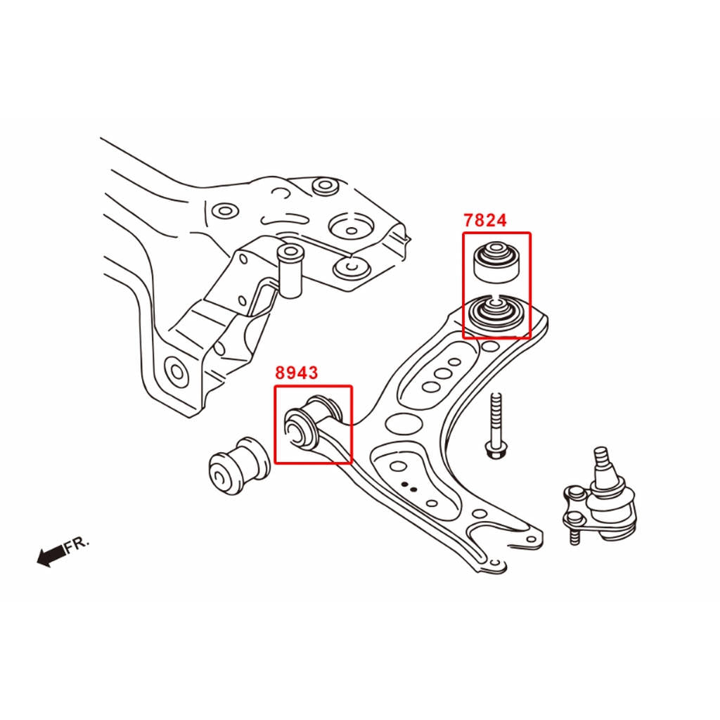 HARDRACE 7824 HARDEN RUBBER BUSHING VW GOLF 13- Photo-1