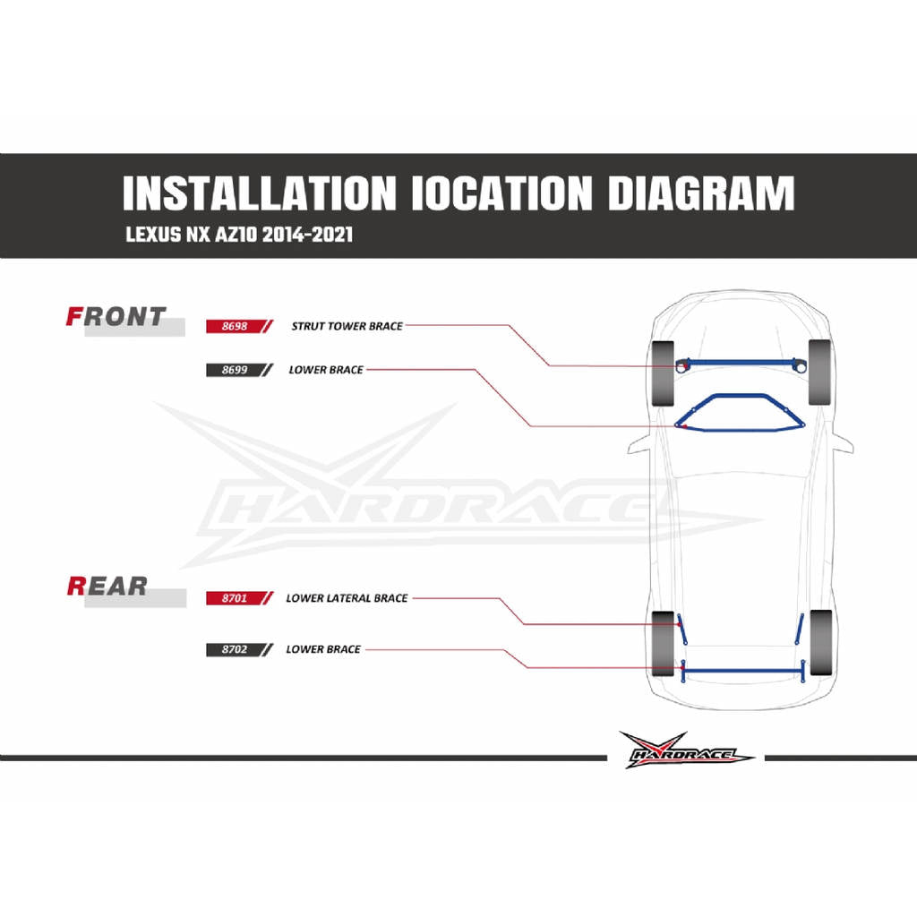 HARDRACE 8701 LATERAL ARM LEXUS NX200T/NX300H 14- Photo-1
