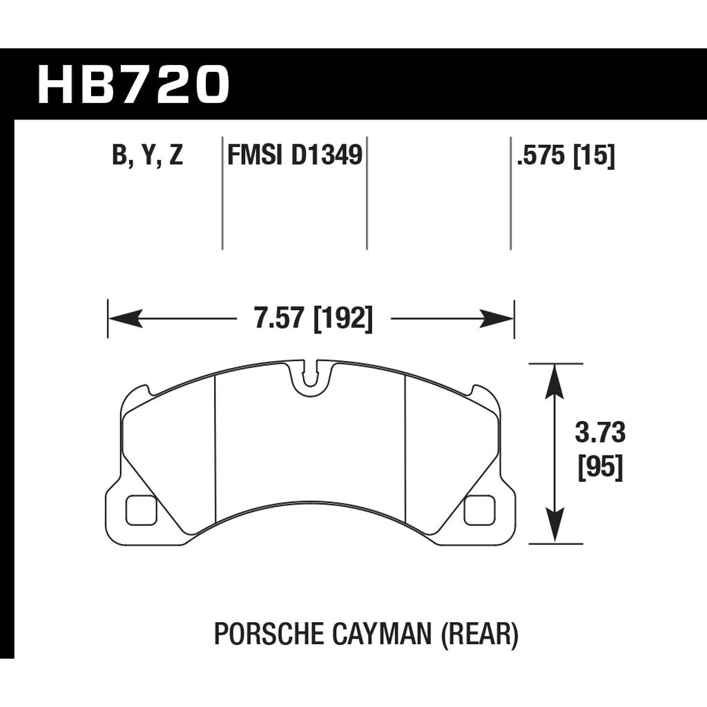 HAWK HB720B.575 Brake Pads HPS 5.0 Front VW Touareg 2011-2015 Hybrid/PORSCHE Panamera/Macan 2014-2016 Photo-2