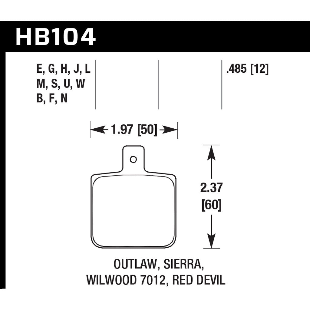HAWK HB104W.485 Brake Pads DTC-30 (12 mm) Photo-2