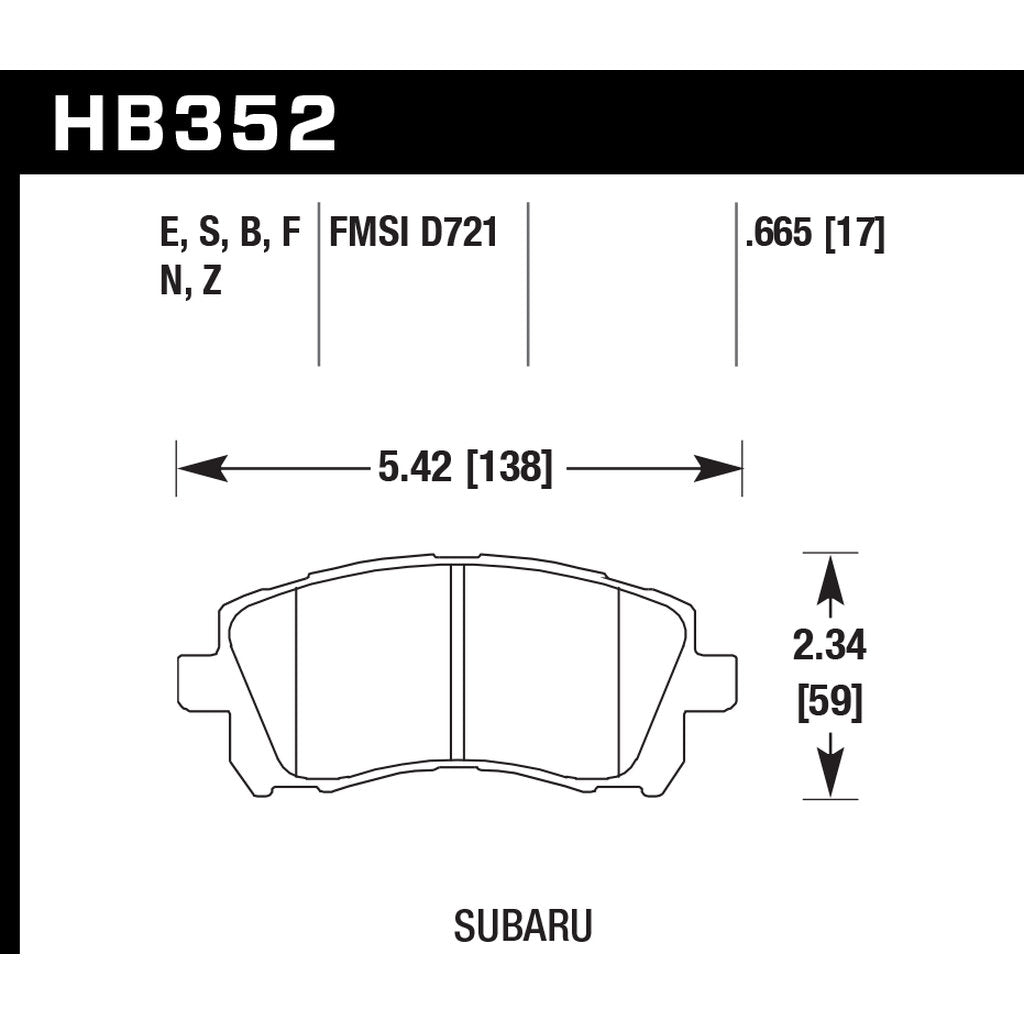 HAWK HB352B.665 Brake Pads HPS 5.0 Photo-2