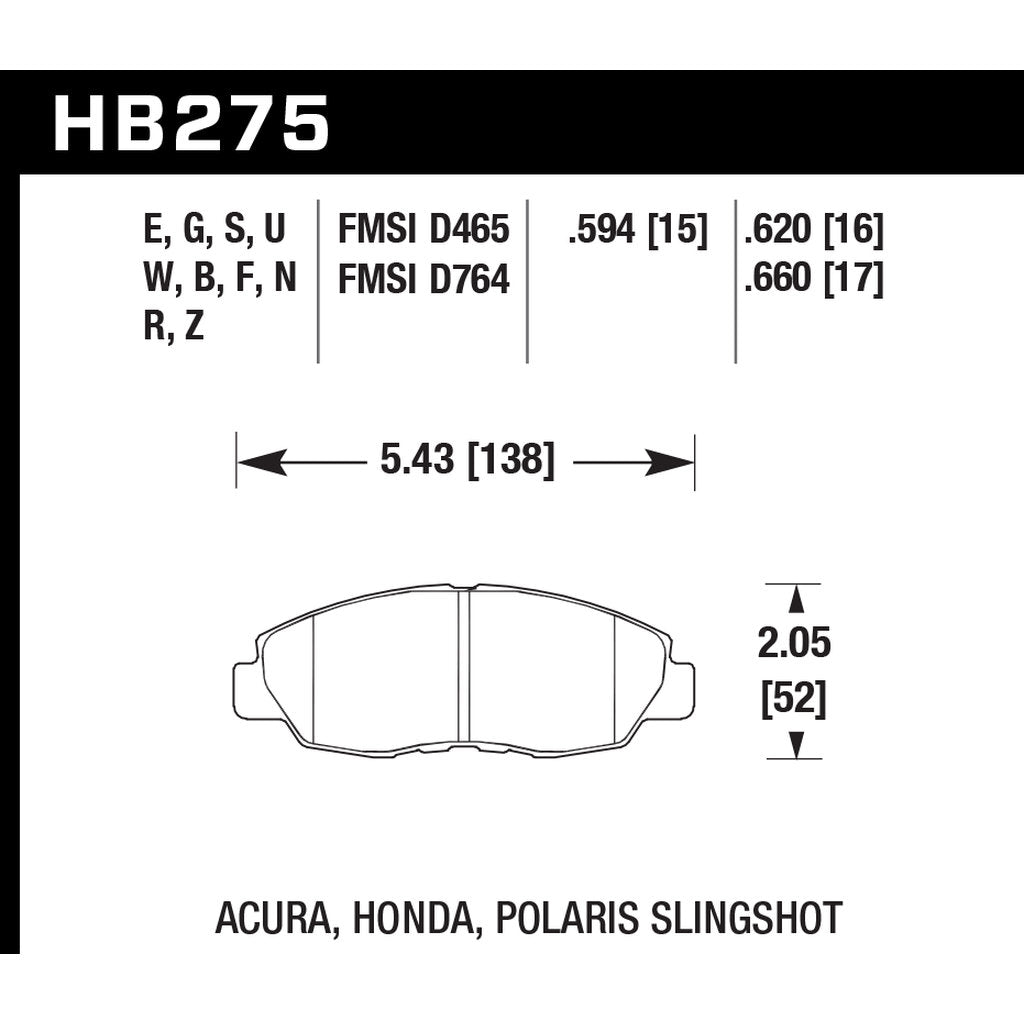 HAWK HB275F.620 Brake Pads HPS Photo-2