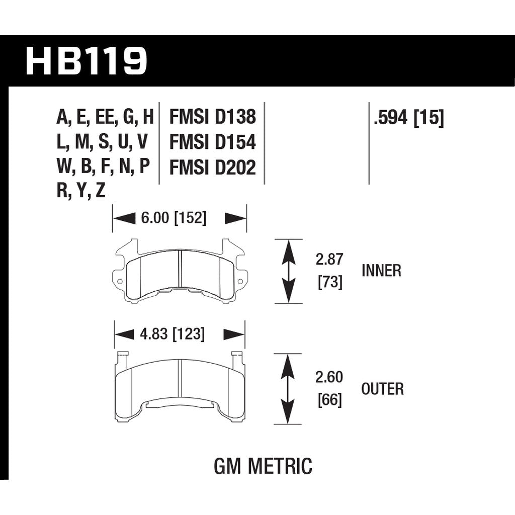 HAWK HB119B.594 Brake Pads HPS 5.0 Photo-2