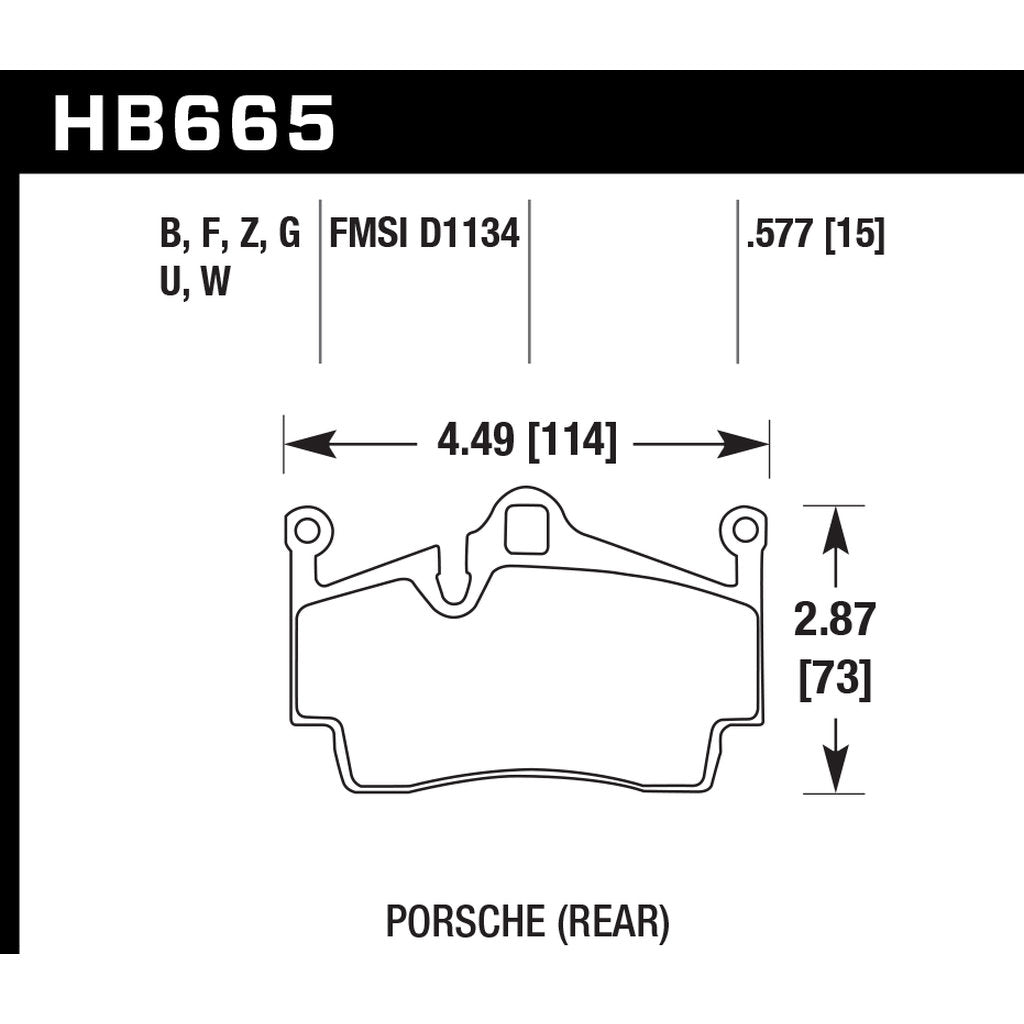 HAWK HB665B.577 Brake Pads HPS 5.0 Rear PORSCHE 718 Cayman GTS/Boxster S/Cayman S Photo-2