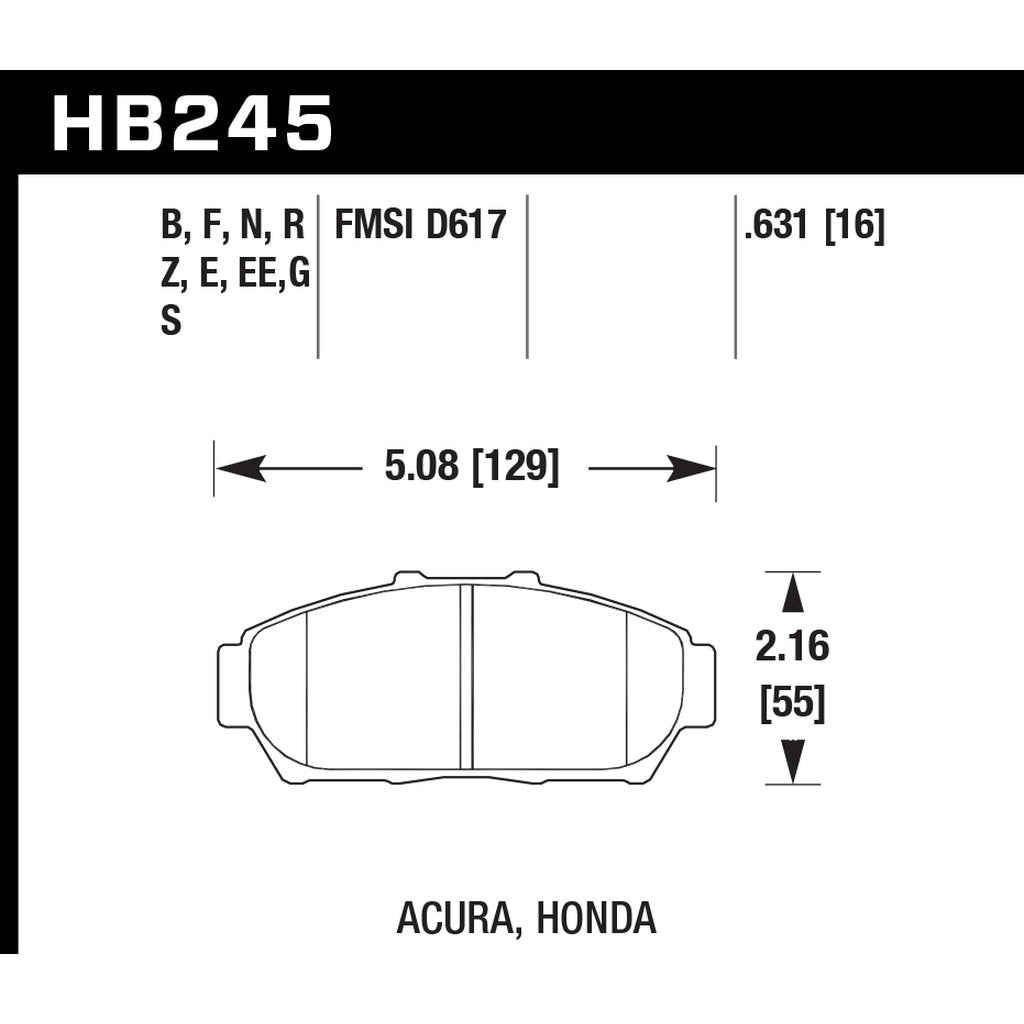 HAWK HB245N.631 Brake Pads HP Plus Photo-2