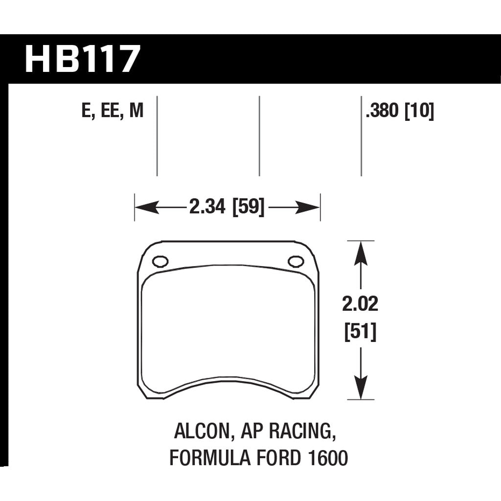 HAWK HB117E.380 Brake Pads Blue 9012 (10 mm) Photo-2