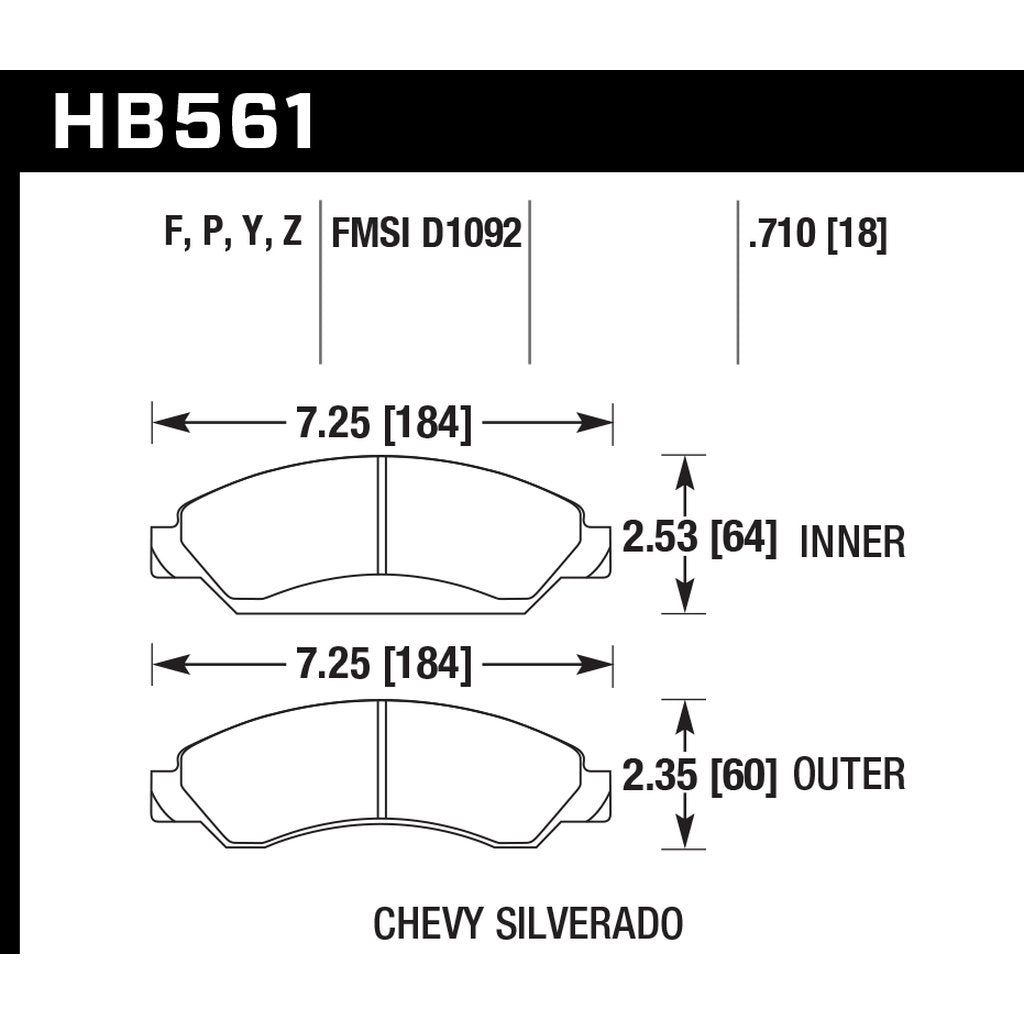 HAWK HB561P.710 Brake Pads Super Duty Photo-2