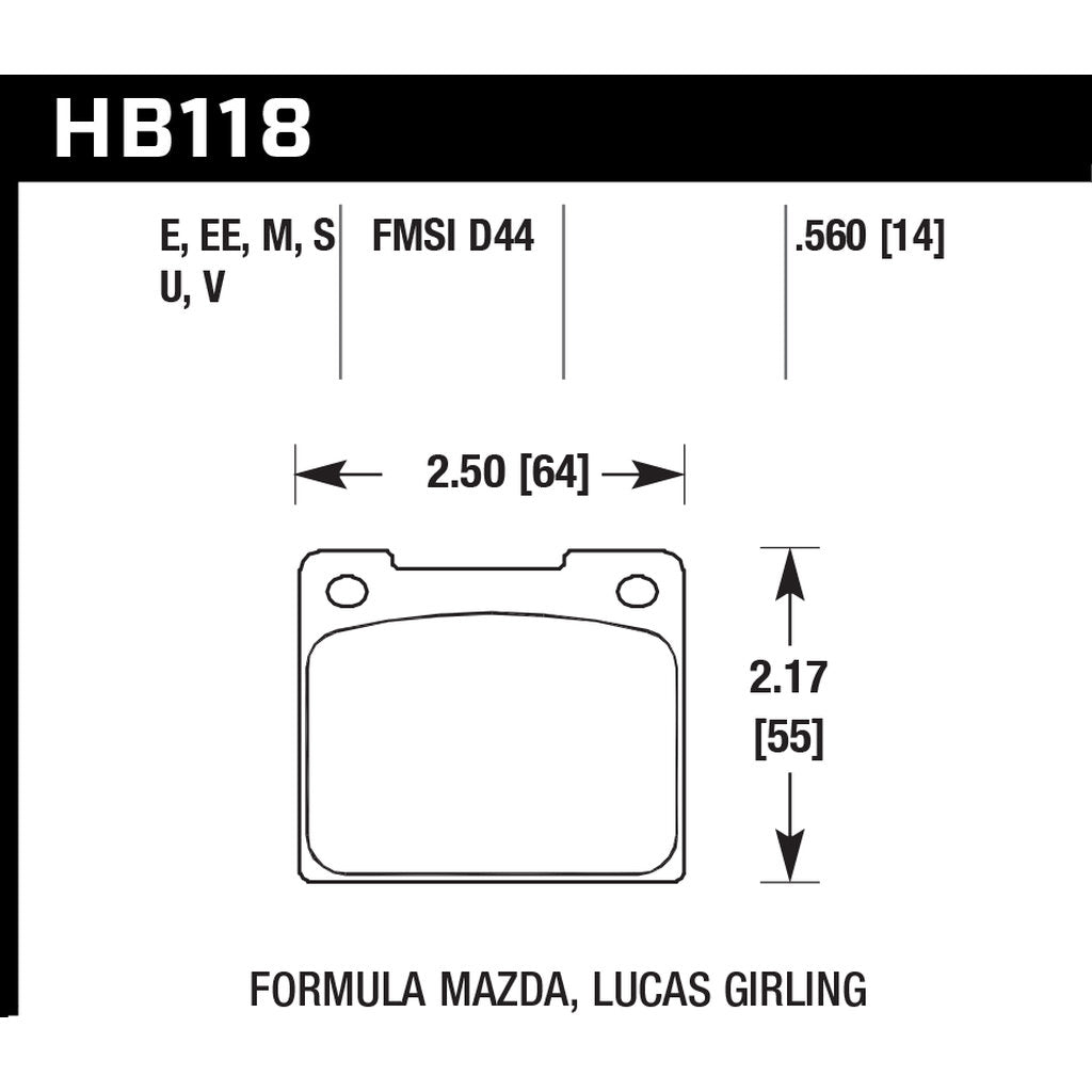 HAWK HB118E.560 Brake Pads Blue 9012 (14 mm) Photo-2
