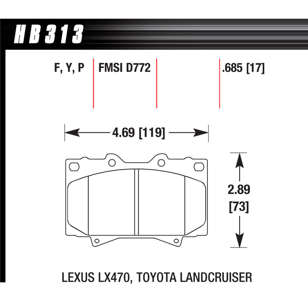 HAWK HB313P.685 Brake Pads Super Duty Photo-2