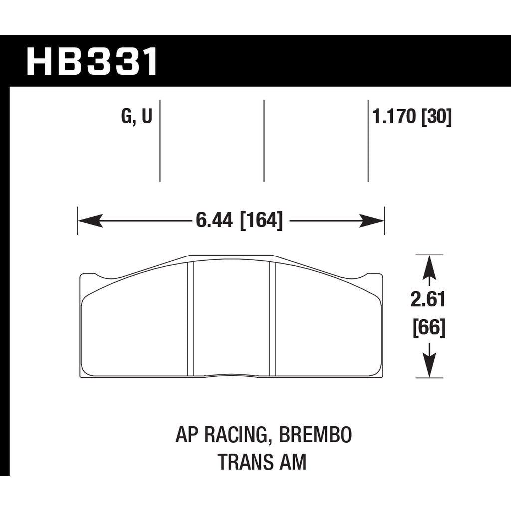 HAWK HB331U1.17 Brake Pads DTC-70 (30 mm) AP CP5820/SC680 Photo-2