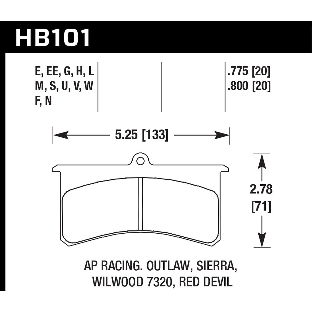HAWK HB101E.800 Brake Pads Blue 9012 (20 mm) Photo-2