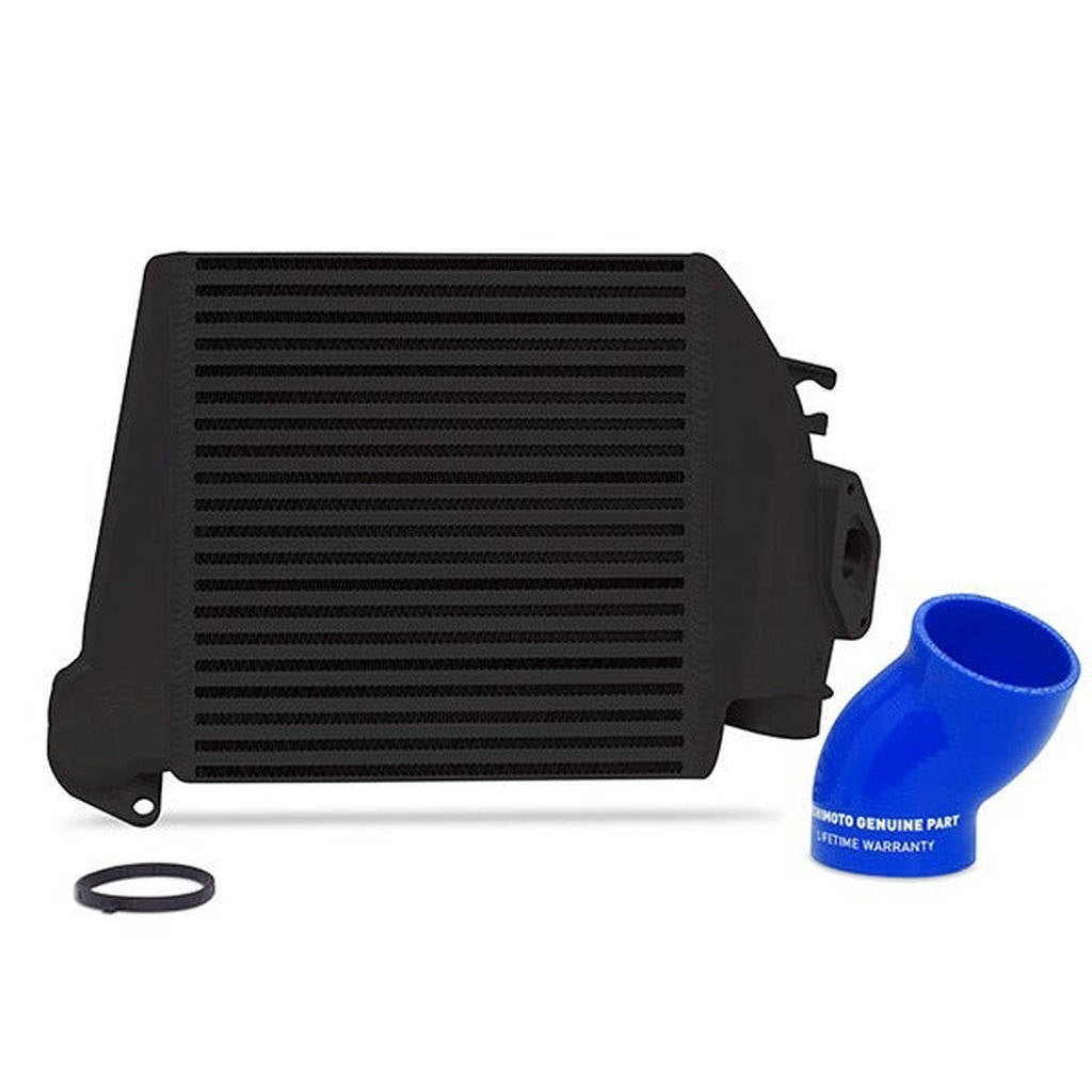 MISHIMOTO MMTMIC-WRX-08BKBL SUBARU WRX 2008-2014 Top-Mount Intercooler Black Cooler, Blue Hoses Photo-0