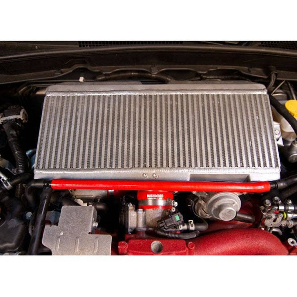 MISHIMOTO MMTMIC-STI-08SLBL SUBARU WRX STI Performance Top-Mount Intercooler Kit, Silver Cooler, Blu Photo-7