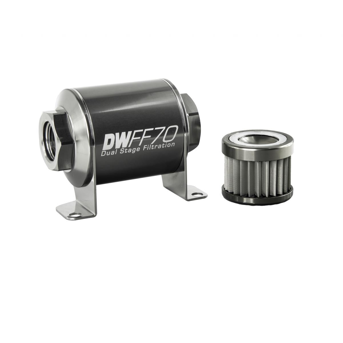 DEATSCHWERKS 8-03-070-010K In-line fuel filter element and housing kit, stainless steel 10 micron,-8 Photo-0
