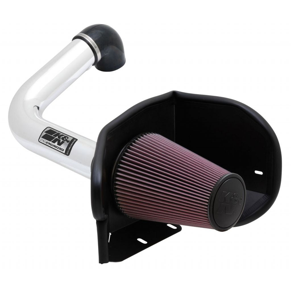 K&N 77-2556KP Performance Air Intake System PERF. INTAKE KIT; FORD F150, V8-5.4L (BRIGHT) 04-08 Photo-0
