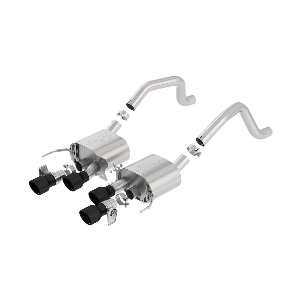 BORLA 11903CB Axle-Back Exhaust ATAK CORVETTE C7 ZO6 15-18 6.2L V8 2.75” Black Ceramic Tip Photo-0