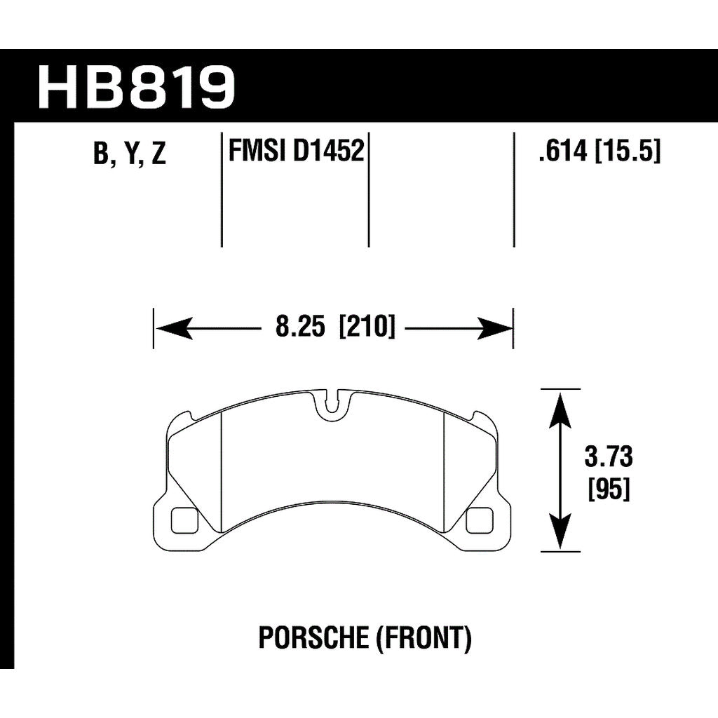 HAWK HB819B.614 Brake Pads HPS 5.0 Front PORSCHE Cayenne Turbo 2011 Photo-2