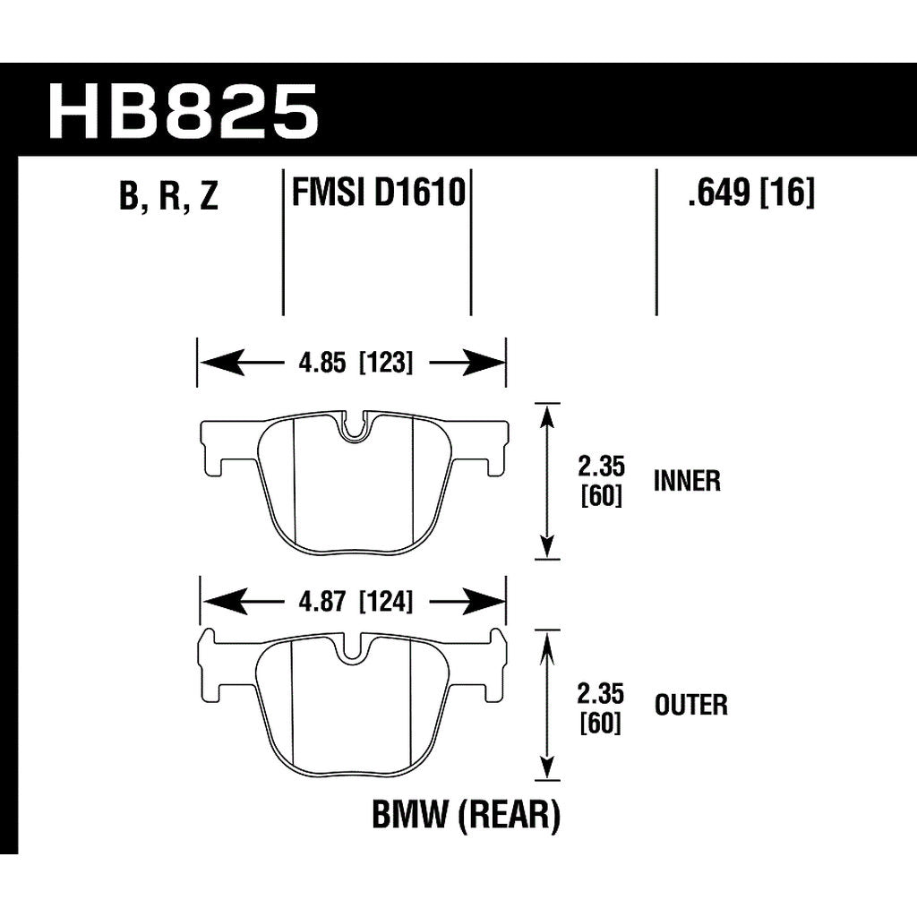 HAWK HB825B.649 Brake Pads HPS 5.0 Rear BMW 328i M Sport Photo-2