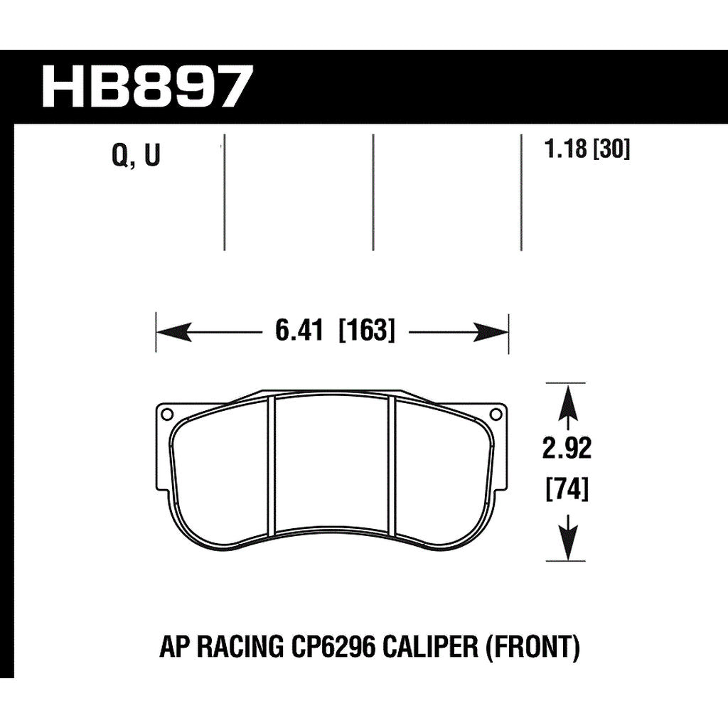 HAWK HB897U1.18 Brake Pads DTC-70 AP Racing CP6269 Photo-2