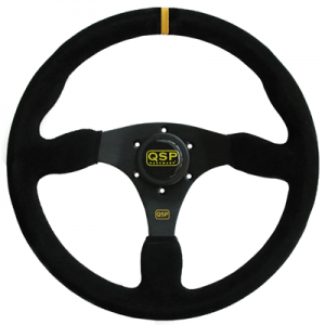 QSP QS.S00Z3 Suede wheel, 350mm, offset 00mm, 3-spoke, black Photo-0 