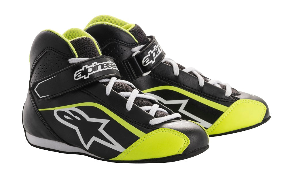 ALPINESTARS 2712518_125_12,5 Karting shoes, kids TECH 1-KS, black/white/yellow fluo, Size 30 Photo-0