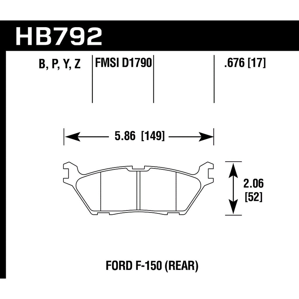 HAWK HB792B.676 Brake Padss HPS 5.0 Photo-2