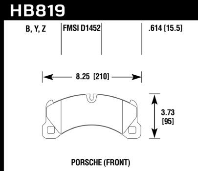 HAWK HB819B.614 Brake Pads HPS 5.0 Front PORSCHE Cayenne Turbo 2011 Photo-0