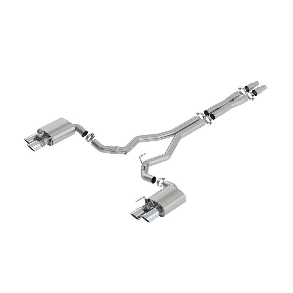 BORLA 140743 Cat-Back Exhaust ATAK MUSTANG GT 2018 5.0L V8 AT / MT RWD 3" CHROME TIPS Photo-0