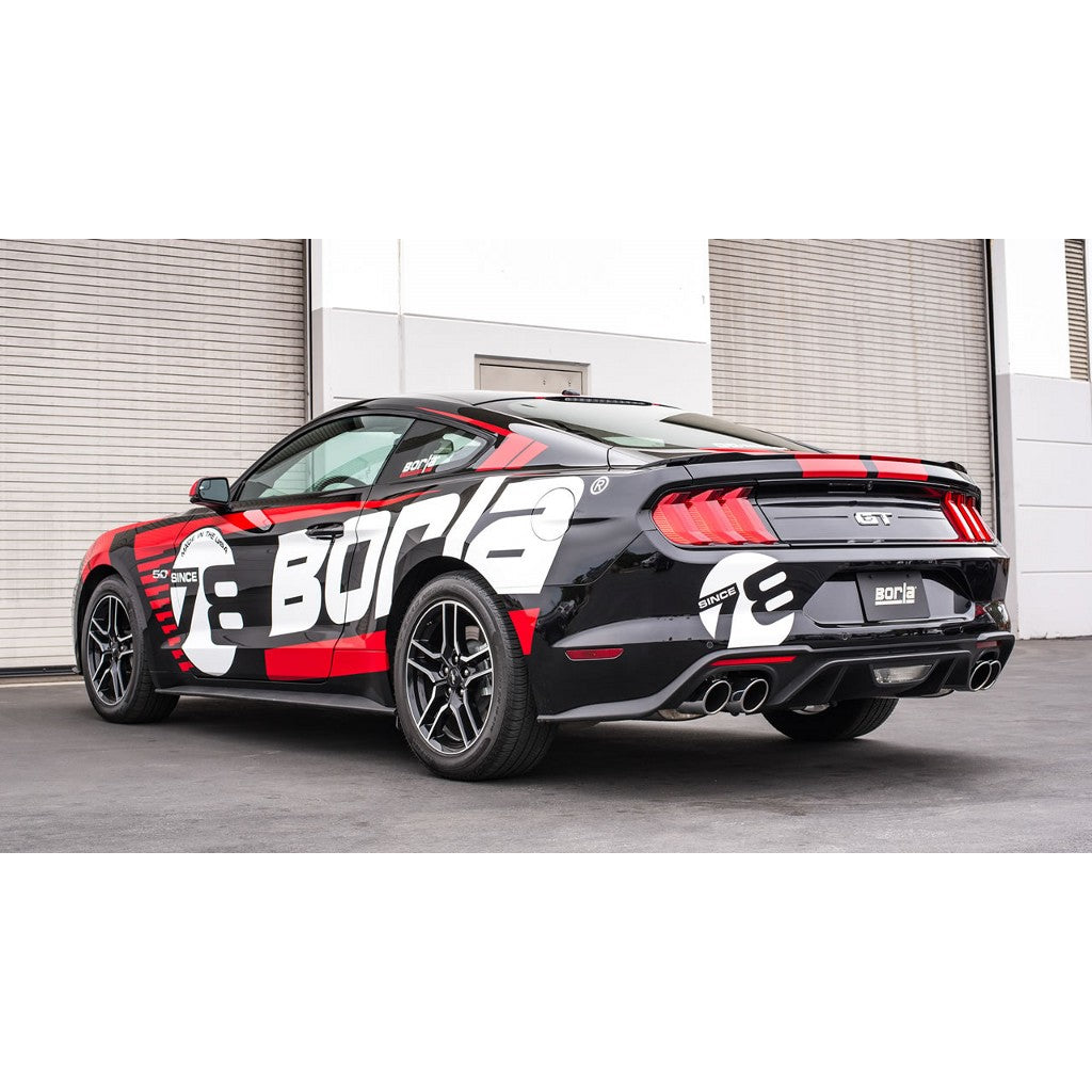 BORLA 140743 Cat-Back Exhaust ATAK MUSTANG GT 2018 5.0L V8 AT / MT RWD 3" CHROME TIPS Photo-1