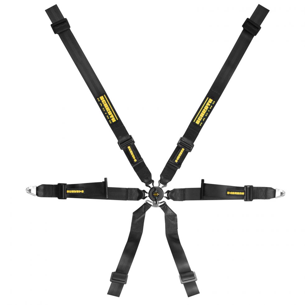 SCHROTH 94580-0 Seat Belt Profi XLT 6-point 2x2 Pull-down Black FIA 8853-2016 Photo-0