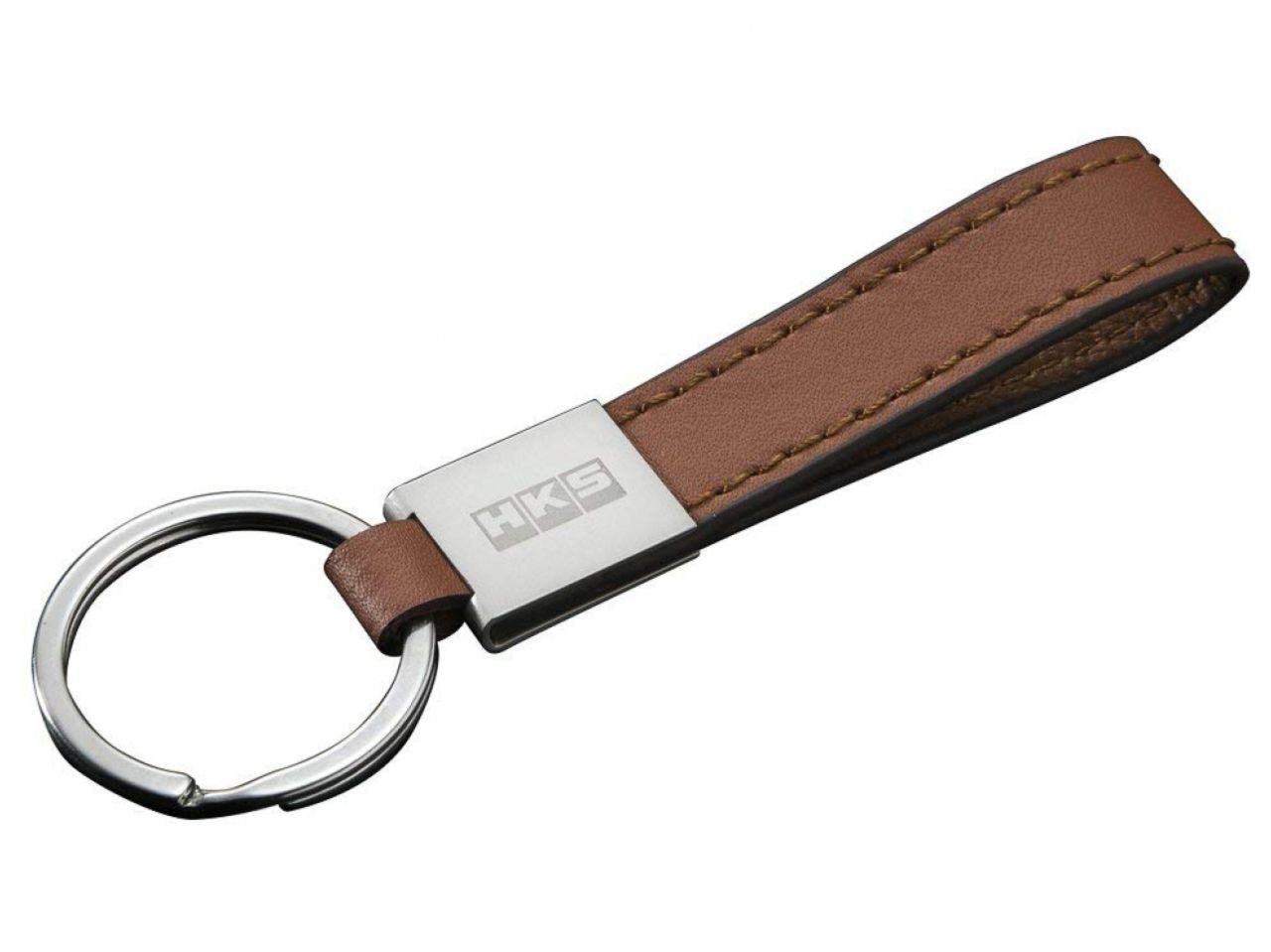 HKS 51007-AK223 LEATHER KEYRING CAMEL (LOGO HKS) 32 x 110 x 5(mm) Photo-0
