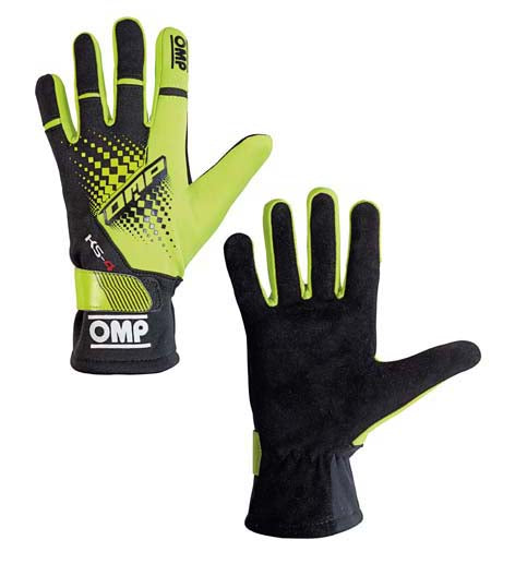 OMP KB0-2744-B01-059-XL (KK02744E059XL) Karting gloves KS-4 my2018, fluo yellow/black, size XL Photo-0 