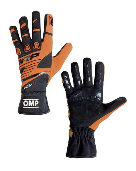 OMP KB0-2743-B01-096-005 (KK02743E096005) Karting gloves children KS-3 my2018, black/orange fluo, size 5 Photo-0