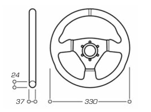 KMP Drivetrain 01.06.00005 Steering wheel Targa 330mm Photo-2