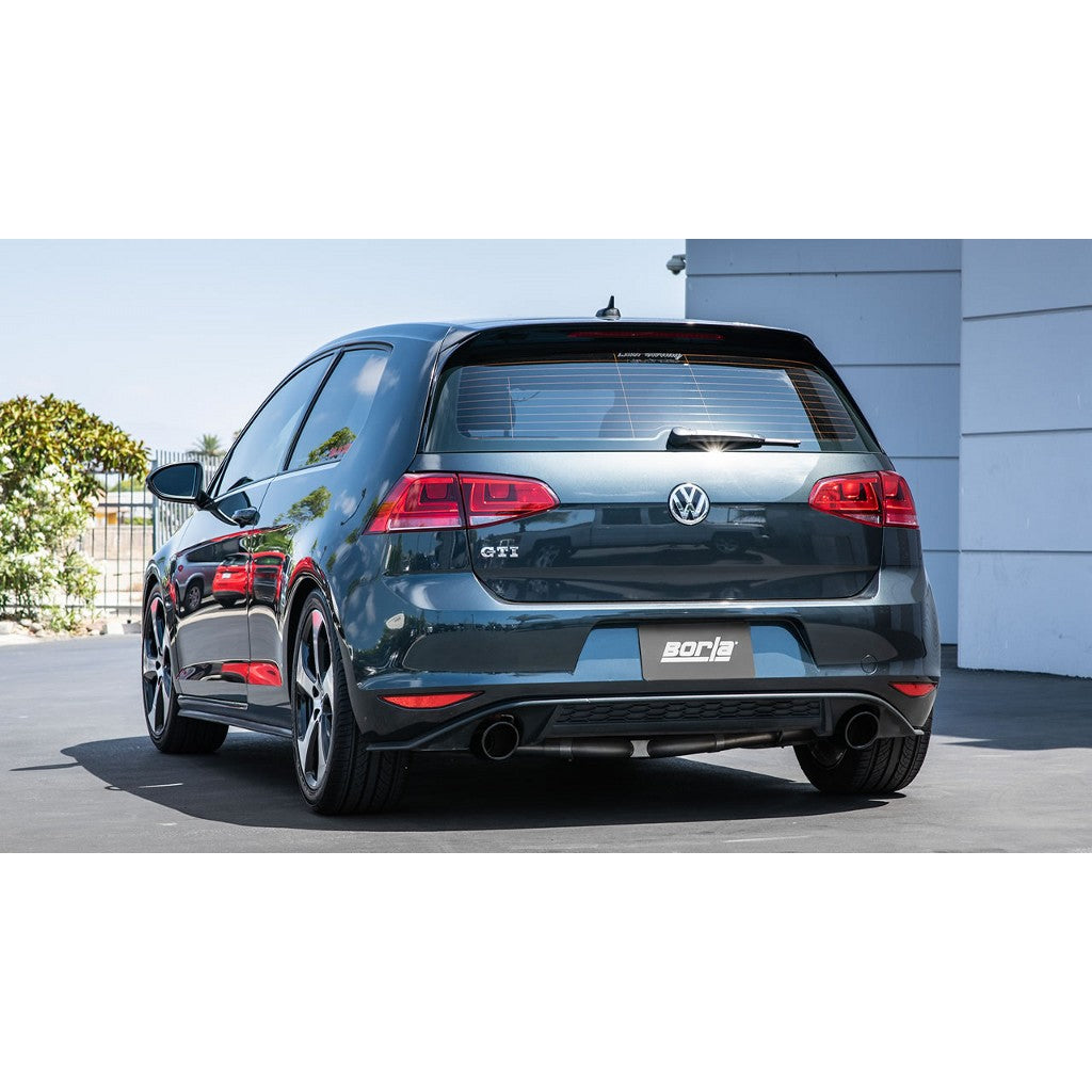 BORLA 140750BC Exhaust system "S-TYPE" TIP: 4" RD X 9.5" BLACK CHROME VW GTI MK7 15-17 2.0L Photo-1