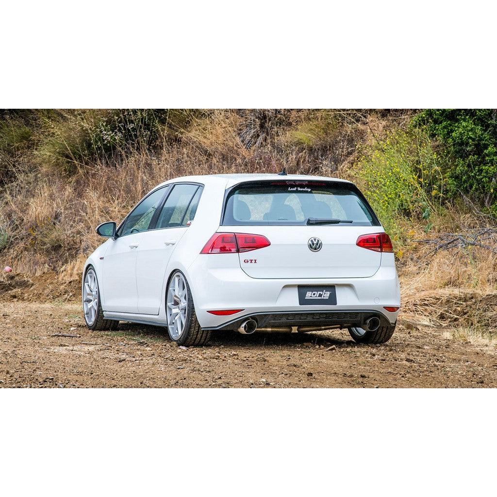 BORLA 140750SB Exhaust system "S-TYPE" TIP: 4" RD X 9.5" STAINLESS BRUSHED VW GTI MK7 15-17 2.0L Photo-1